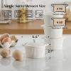 imageDOWAN 7 oz Ramekins with Lids Oven Safe Creme Brulee Ramekins with Cover and Handle Stackable Ceramic Bowls for Baking Pudding Dipping Souffle Dish Set of 4 White5 OZ