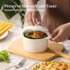 imageDOWAN 7 oz Ramekins with Lids Oven Safe Creme Brulee Ramekins with Cover and Handle Stackable Ceramic Bowls for Baking Pudding Dipping Souffle Dish Set of 4 White15 OZ