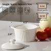 imageDOWAN 7 oz Ramekins with Lids Oven Safe Creme Brulee Ramekins with Cover and Handle Stackable Ceramic Bowls for Baking Pudding Dipping Souffle Dish Set of 4 White15 OZ