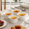 imageDOWAN 7 oz Ramekins with Lids Oven Safe Creme Brulee Ramekins with Cover and Handle Stackable Ceramic Bowls for Baking Pudding Dipping Souffle Dish Set of 4 White5 OZ