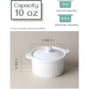 imageDOWAN 7 oz Ramekins with Lids Oven Safe Creme Brulee Ramekins with Cover and Handle Stackable Ceramic Bowls for Baking Pudding Dipping Souffle Dish Set of 4 White10 OZ