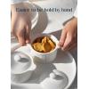 imageDOWAN 7 oz Ramekins with Lids Oven Safe Creme Brulee Ramekins with Cover and Handle Stackable Ceramic Bowls for Baking Pudding Dipping Souffle Dish Set of 4 White7 OZ