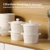 imageDOWAN 7 oz Ramekins with Lids Oven Safe Creme Brulee Ramekins with Cover and Handle Stackable Ceramic Bowls for Baking Pudding Dipping Souffle Dish Set of 4 White15 OZ