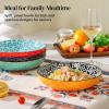 imageDOWAN 85quot Vibrant Pasta Salad ampamp Soup Serving Bowls Set of 4 Embossed Large Porcelain Ceramic Microwave Oven ampamp Dishwasher Safe Bonita Design Perfect for Daily Dining Family Gatherings PartyVibrant Color