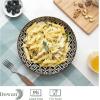 imageDOWAN 85quot Vibrant Pasta Salad ampamp Soup Serving Bowls Set of 4 Embossed Large Porcelain Ceramic Microwave Oven ampamp Dishwasher Safe Bonita Design Perfect for Daily Dining Family Gatherings PartyVibrant Color