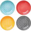 imageDOWAN 85quot Vibrant Pasta Salad ampamp Soup Serving Bowls Set of 4 Embossed Large Porcelain Ceramic Microwave Oven ampamp Dishwasher Safe Bonita Design Perfect for Daily Dining Family Gatherings PartyVibrant Color