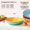 imageDOWAN 85quot Vibrant Pasta Salad ampamp Soup Serving Bowls Set of 4 Embossed Large Porcelain Ceramic Microwave Oven ampamp Dishwasher Safe Bonita Design Perfect for Daily Dining Family Gatherings PartyVibrant Color