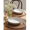 imageDOWAN 975quot Pasta Bowls Set of 4 with Embossed Reactive Glaze 56oz Large Shallow White Ceramic Salad Bowls Wide Dinner Bowls for Pasta Soup ampamp Stew Microwave ampamp Dishwasher Safe Housewarming Gift975 Pasta Bowls Set of 4