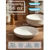 imageDOWAN 975quot Pasta Bowls Set of 4 with Embossed Reactive Glaze 56oz Large Shallow White Ceramic Salad Bowls Wide Dinner Bowls for Pasta Soup ampamp Stew Microwave ampamp Dishwasher Safe Housewarming Gift975 Pasta Bowls Set of 4