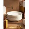 imageDOWAN 975quot Pasta Bowls Set of 4 with Embossed Reactive Glaze 56oz Large Shallow White Ceramic Salad Bowls Wide Dinner Bowls for Pasta Soup ampamp Stew Microwave ampamp Dishwasher Safe Housewarming Gift975 Pasta Bowls Set of 4