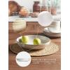 imageDOWAN 975quot Pasta Bowls Set of 4 with Embossed Reactive Glaze 56oz Large Shallow White Ceramic Salad Bowls Wide Dinner Bowls for Pasta Soup ampamp Stew Microwave ampamp Dishwasher Safe Housewarming Gift975 Pasta Bowls Set of 4