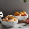 imageDOWAN 98 Serving Bowls 86 oz White Serving Platters Large Ceramic Serving Dishes Fruit Bowl Set of 2 for Entertaining Party Kitchen Dinner Banquet Housewarming Gift WhiteFluted