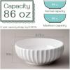imageDOWAN 98 Serving Bowls 86 oz White Serving Platters Large Ceramic Serving Dishes Fruit Bowl Set of 2 for Entertaining Party Kitchen Dinner Banquet Housewarming Gift WhiteFluted