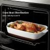 imageDOWAN Ceramic Casserole Dish for Oven 9x13 Deep Lasagna Pan Large Baking Dish with Handles 43 Quarts Durable and Oven Safe Pan for Roasting and Baking Alabaster White