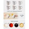 imageDOWAN Coffee Mugs Set of 6 19 oz Large Mug Ceramic Embossment Stoneware Tea Cups with Handle for Men Women Handcrafted Mug Gift Set Housewarming Wedding Gift