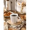 imageDOWAN Coffee Mugs Set of 6 19 oz Large Mug Ceramic Embossment Stoneware Tea Cups with Handle for Men Women Handcrafted Mug Gift Set Housewarming Wedding Gift