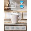 imageDOWAN Coffee Mugs Set of 6 19 oz Large Mug Ceramic Embossment Stoneware Tea Cups with Handle for Men Women Handcrafted Mug Gift Set Housewarming Wedding Gift