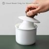 imageDOWAN French Butter Crock for Countertop Ceramic Butter Dish with Waterline Porcelain Butter Container for Spreadable Soft Butter French Butter Dish with LidWhite