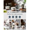 imageDOWAN Large Coffee Mugs Set of 4 18 oz Ceramic Coffee Cups with Big Handle for Latte Tea Cappuccino Unique Design Housewarming Gift for Men and Women Glaze with Specks