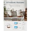 imageDOWAN Large Coffee Mugs Set of 4 18 oz Ceramic Coffee Cups with Big Handle for Latte Tea Cappuccino Unique Design Housewarming Gift for Men and Women Glaze with Specks
