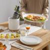 imageDOWAN Large Serving Platter 16quot14quot12quot Oval Platters Oven Safe White Serving Plates for Wedding Decor Ceramic Serving Dish for Entertaining Food Set of 3Ellipse