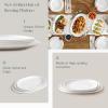 imageDOWAN Large Serving Platter 16quot14quot12quot Oval Platters Oven Safe White Serving Plates for Wedding Decor Ceramic Serving Dish for Entertaining Food Set of 3Ellipse