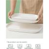 imageDOWAN Large Serving Platter 16quot14quot12quot Oval Platters Oven Safe White Serving Plates for Wedding Decor Ceramic Serving Dish for Entertaining Food Set of 3Rectangle