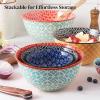 imageDOWAN Mixing Bowls Ceramic Mixing Bowls for Kitchen Colorful Vibrant Nesting Bowls for Cooking Baking Prepping Serving Salad Housewarming Gift Microwave Dishwasher Safe 3721 Qt Set of 3