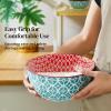 imageDOWAN Mixing Bowls Ceramic Mixing Bowls for Kitchen Colorful Vibrant Nesting Bowls for Cooking Baking Prepping Serving Salad Housewarming Gift Microwave Dishwasher Safe 3721 Qt Set of 3