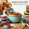 imageDOWAN Mixing Bowls Ceramic Mixing Bowls for Kitchen Colorful Vibrant Nesting Bowls for Cooking Baking Prepping Serving Salad Housewarming Gift Microwave Dishwasher Safe 3721 Qt Set of 3