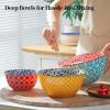 imageDOWAN Mixing Bowls Ceramic Mixing Bowls for Kitchen Colorful Vibrant Nesting Bowls for Cooking Baking Prepping Serving Salad Housewarming Gift Microwave Dishwasher Safe 3721 Qt Set of 3