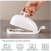 imageDOWAN Porcelain Butter Dish With Cutting Measuring Line Large Whale Butter Dish with Cover of Nonslip Design Ceramic Butter Dishes with Handle for EastWest Coast Butter WhiteWhite