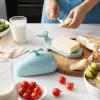 imageDOWAN Porcelain Butter Dish With Cutting Measuring Line Large Whale Butter Dish with Cover of Nonslip Design Ceramic Butter Dishes with Handle for EastWest Coast Butter WhiteTurquoise