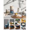 imageDOWAN Ramekins 4 oz Oven Safe for Creme Brulee Souffle Porcelain Custard Cups Ramiken for Baking Classic Style Ramekins Bowls Set of 6 WhiteAiry Blue