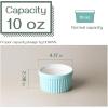 imageDOWAN Ramekins 4 oz Oven Safe for Creme Brulee Souffle Porcelain Custard Cups Ramiken for Baking Classic Style Ramekins Bowls Set of 6 WhiteBlue
