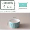 imageDOWAN Ramekins 4 oz Oven Safe for Creme Brulee Souffle Porcelain Custard Cups Ramiken for Baking Classic Style Ramekins Bowls Set of 6 WhiteBlue