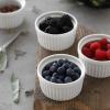 imageDOWAN Ramekins 4 oz Oven Safe for Creme Brulee Souffle Porcelain Custard Cups Ramiken for Baking Classic Style Ramekins Bowls Set of 6 WhiteWhite