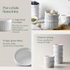 imageDOWAN Ramekins 4 oz Oven Safe for Creme Brulee Souffle Porcelain Custard Cups Ramiken for Baking Classic Style Ramekins Bowls Set of 6 WhiteWhite