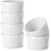 imageDOWAN Ramekins 4 oz Oven Safe for Creme Brulee Souffle Porcelain Custard Cups Ramiken for Baking Classic Style Ramekins Bowls Set of 6 WhiteWhite