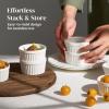 imageDOWAN Ramekins 4 oz Oven Safe for Creme Brulee Souffle Porcelain Custard Cups Ramiken for Baking Classic Style Ramekins Bowls Set of 6 WhiteWhite