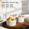 imageDOWAN Ramekins 4 oz Oven Safe for Creme Brulee Souffle Porcelain Custard Cups Ramiken for Baking Classic Style Ramekins Bowls Set of 6 WhiteWhite