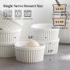 imageDOWAN Ramekins 4 oz Oven Safe for Creme Brulee Souffle Porcelain Custard Cups Ramiken for Baking Classic Style Ramekins Bowls Set of 6 WhiteWhite