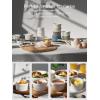 imageDOWAN Ramekins 4 oz Oven Safe for Creme Brulee Souffle Porcelain Custard Cups Ramiken for Baking Classic Style Ramekins Bowls Set of 6 WhiteWhite