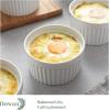 imageDOWAN Ramekins 4 oz Oven Safe for Creme Brulee Souffle Porcelain Custard Cups Ramiken for Baking Classic Style Ramekins Bowls Set of 6 WhiteWhite