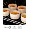 imageDOWAN Ramekins 4 oz Oven Safe for Creme Brulee Souffle Porcelain Custard Cups Ramiken for Baking Classic Style Ramekins Bowls Set of 6 WhiteWhite
