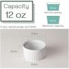 imageDOWAN Ramekins 4 oz Oven Safe for Creme Brulee Souffle Porcelain Custard Cups Ramiken for Baking Classic Style Ramekins Bowls Set of 6 WhiteWhite