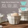 imageDOWAN Ramekins 6 oz Creme Brulee Ramekins oven safe FlowerShaped Porcelain Ramekin for Baking Pudding Souffle Dish Custard Cups Dipping Sauce Bowls Set of 6 WhiteWhite