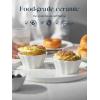 imageDOWAN Ramekins 6 oz Creme Brulee Ramekins oven safe FlowerShaped Porcelain Ramekin for Baking Pudding Souffle Dish Custard Cups Dipping Sauce Bowls Set of 6 WhiteWhite