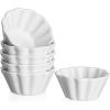 imageDOWAN Ramekins 6 oz Creme Brulee Ramekins oven safe FlowerShaped Porcelain Ramekin for Baking Pudding Souffle Dish Custard Cups Dipping Sauce Bowls Set of 6 WhiteWhite