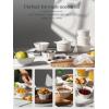 imageDOWAN Ramekins 6 oz Creme Brulee Ramekins oven safe FlowerShaped Porcelain Ramekin for Baking Pudding Souffle Dish Custard Cups Dipping Sauce Bowls Set of 6 WhiteWhite